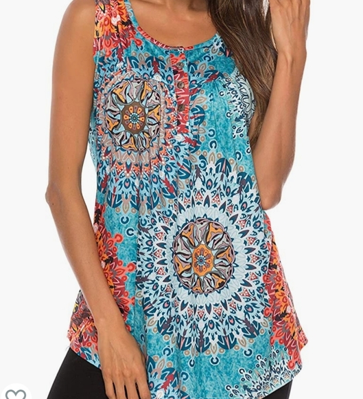 Fantastic Zone Tops Fantastic Zone Vibrant Boho Print Loose Tank